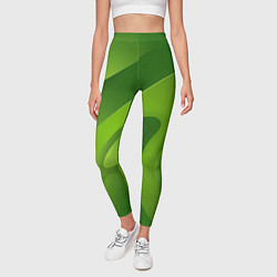 Леггинсы женские 3d Green abstract, цвет: 3D-принт — фото 2
