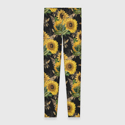 Женские легинсы Fashion Sunflowers and bees