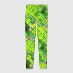 Леггинсы женские Ярко-зеленый абстрактный узор, цвет: 3D-принт