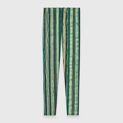 Леггинсы женские Ветрикальные зеленые полосы, цвет: 3D-принт