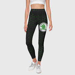 Леггинсы женские SKODA - Соты, цвет: 3D-принт — фото 2