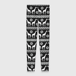 Леггинсы женские Черно-белые Жирафы, цвет: 3D-принт