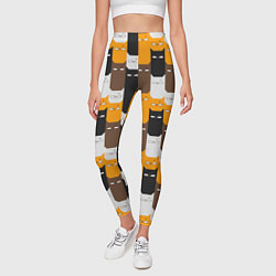 Леггинсы женские Недовольные Коты, цвет: 3D-принт — фото 2