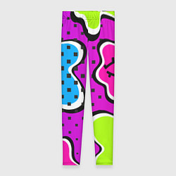 Леггинсы женские Яркий абстрактный узор в стиле 90х, неоновые цвета, цвет: 3D-принт