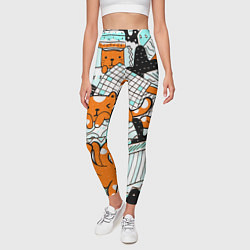 Леггинсы женские УДИВИТЕЛЬНЫЕ КОШКИ, цвет: 3D-принт — фото 2