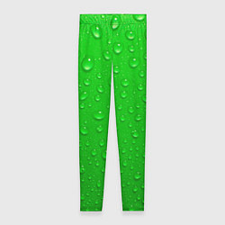 Леггинсы женские Зеленый фон с росой, цвет: 3D-принт