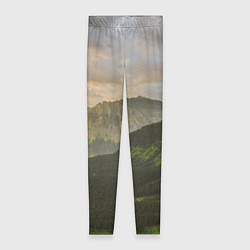 Леггинсы женские Горы, лес, небо, цвет: 3D-принт