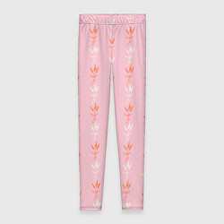 Леггинсы женские Веточки лаванды розовый паттерн, цвет: 3D-принт
