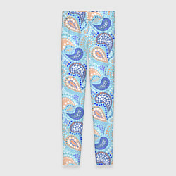 Леггинсы женские Турецкий огурец Turkish cucumber blue pattern, цвет: 3D-принт