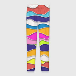 Леггинсы женские Разноцветные волны Летний паттерн, цвет: 3D-принт