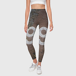 Леггинсы женские Номер 99 на ржавом металле, цвет: 3D-принт — фото 2
