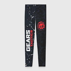 Женские легинсы Gears of War красно-белой лого на темном фоне