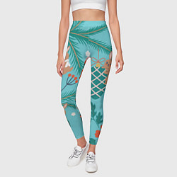 Леггинсы женские Кролики на ёлочке, цвет: 3D-принт — фото 2