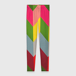 Леггинсы женские Разноцветный ромбический абстрактный паттерн, цвет: 3D-принт