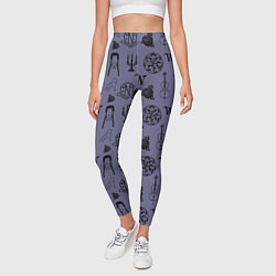 Леггинсы женские Паттерн Уэнсдей, цвет: 3D-принт — фото 2