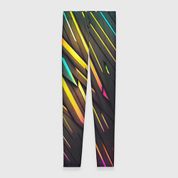 Леггинсы женские Неоновые абстрактные линии, цвет: 3D-принт