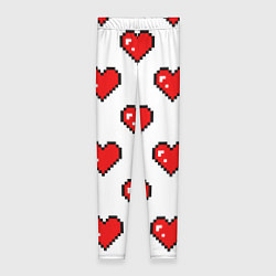 Леггинсы женские Сердца в стиле пиксель-арт, цвет: 3D-принт