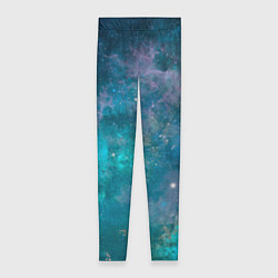 Леггинсы женские Абстрактный светло-синий космос и звёзды, цвет: 3D-принт