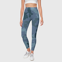 Леггинсы женские Камуфляж синий, цвет: 3D-принт — фото 2