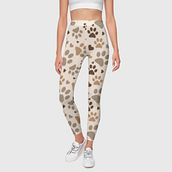 Леггинсы женские Следы питомцев, цвет: 3D-принт — фото 2