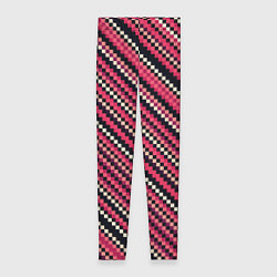 Леггинсы женские Полосы пиксели красный, цвет: 3D-принт