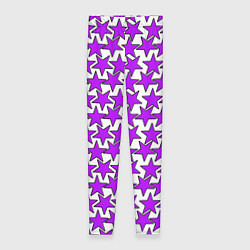 Леггинсы женские Ретро звёзды фиолетовые, цвет: 3D-принт
