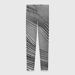 Леггинсы женские Черно-белые полосы абстракция, цвет: 3D-принт