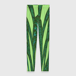 Леггинсы женские Зеленый растительный мотив, цвет: 3D-принт
