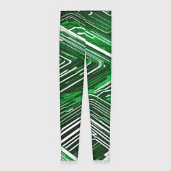 Женские легинсы Кибер линии Зелёный-белый