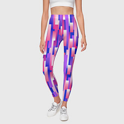 Леггинсы женские Прямоугольники и полоски с градиентами, цвет: 3D-принт — фото 2