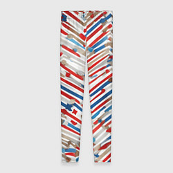 Женские легинсы Новогодние линии синий и красный