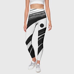 Леггинсы женские Abstract black and white composition, цвет: 3D-принт — фото 2