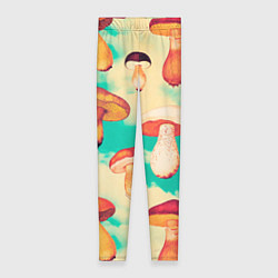 Женские легинсы Грибы в небе паттерн