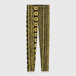 Леггинсы женские Африканские узоры жёлтый на чёрном, цвет: 3D-принт