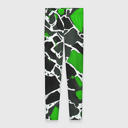 Леггинсы женские Кляксы чёрные и зелёные, цвет: 3D-принт