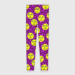 Женские легинсы Smiley face on violet