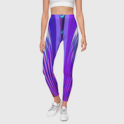 Леггинсы женские Фиолетовые линии и полосы, цвет: 3D-принт — фото 2