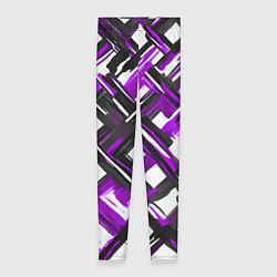 Леггинсы женские Фиолетовые и чёрные мазки, цвет: 3D-принт