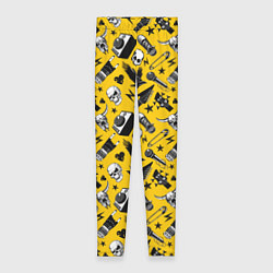 Леггинсы женские Музыкальный рокенрольный узор, цвет: 3D-принт