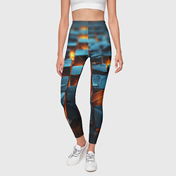Леггинсы женские Темные плитки в лаве, цвет: 3D-принт — фото 2