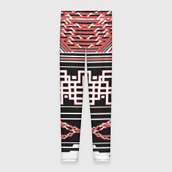 Женские легинсы Красные и белые линии киберпанк