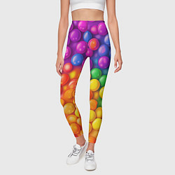 Леггинсы женские Разноцветные шарики, цвет: 3D-принт — фото 2