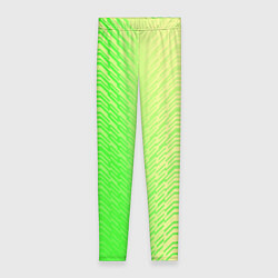 Леггинсы женские Зелёные градиентные линии, цвет: 3D-принт
