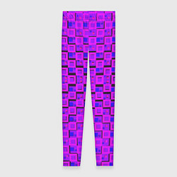Женские легинсы Фиолетовые квадраты на чёрном фоне