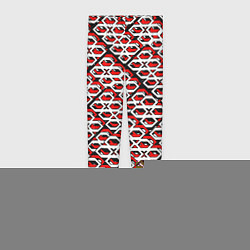 Леггинсы женские Красно-белый узор на чёрном фоне, цвет: 3D-принт