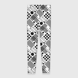 Леггинсы женские Современный черно белый геометрический узор, цвет: 3D-принт