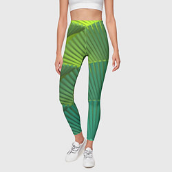 Леггинсы женские Объемные веерные столбики, цвет: 3D-принт — фото 2