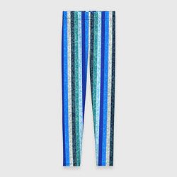 Женские легинсы Сине-бирюзовый полосатый