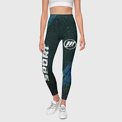 Леггинсы женские Lifan sport glitch blue, цвет: 3D-принт — фото 2