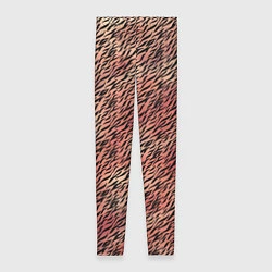 Леггинсы женские Имитация шкуры красно-коричневый, цвет: 3D-принт